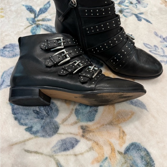 Rebecca Minkoff Black Buckle Ankle Boots 8.5 - Picture 8 of 13